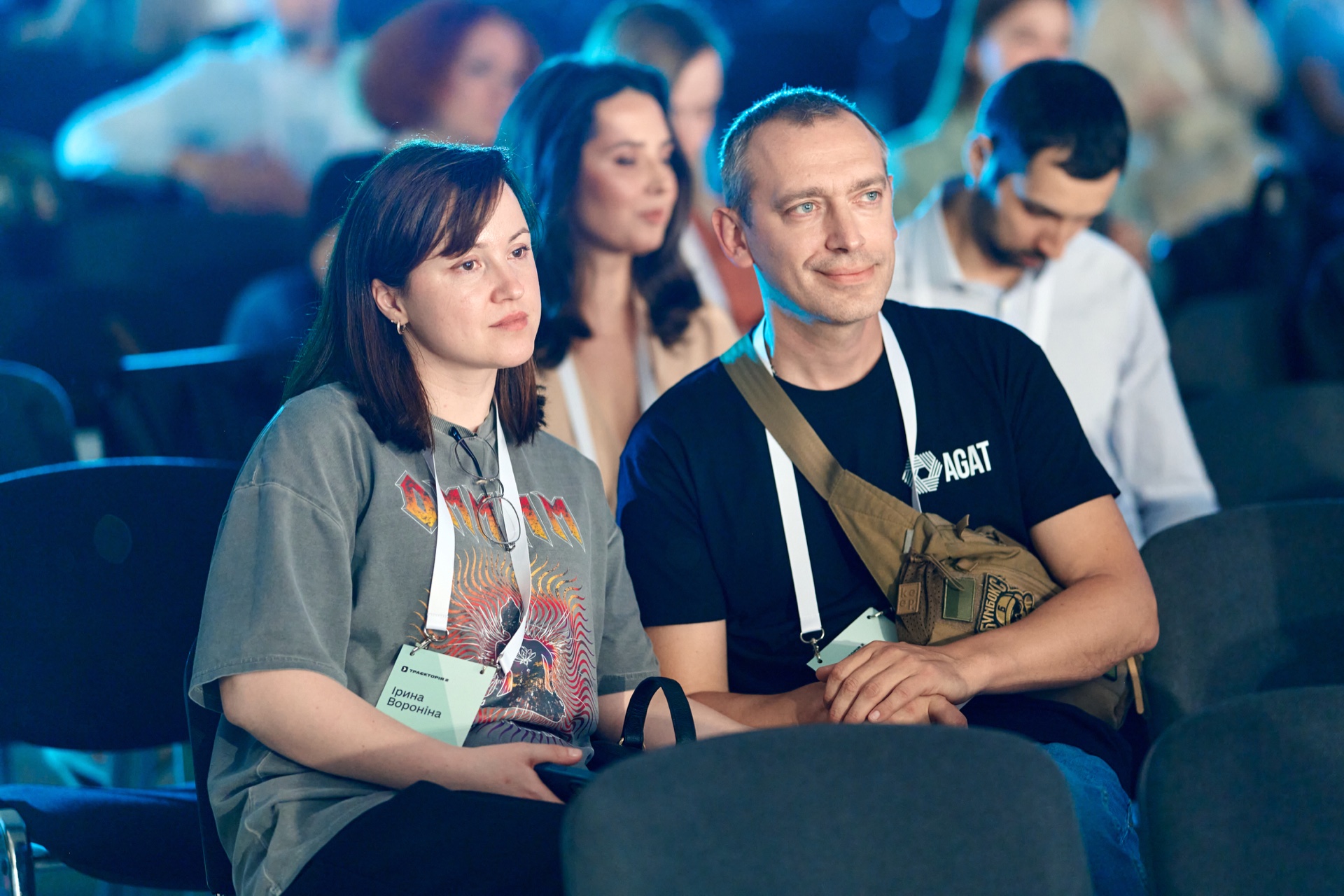 Володимир Слепченко у футболці AGAT серед учасників Grand Pitch Day